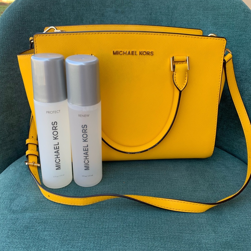 Michael Kors Yellow Purse with Care Set